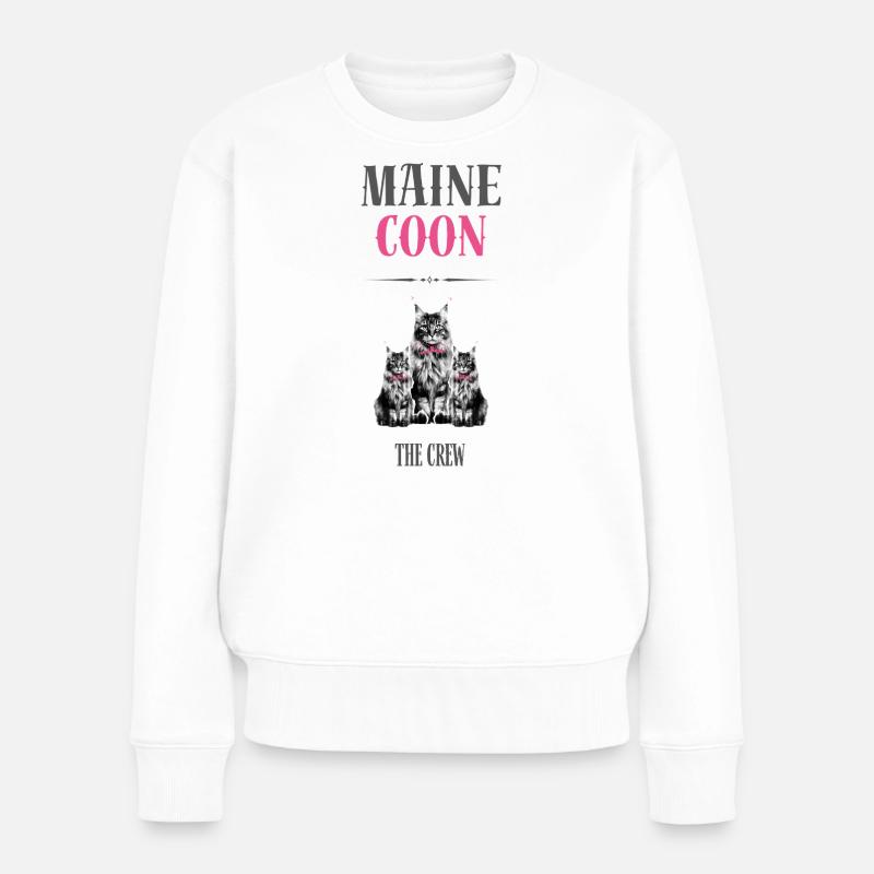 Maine Coon - The crew - Pull Premium bio Femme - blanc