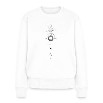 Skizze Geometrie Galaxie - Frauen Premium Bio Pullover - Weiß - Vorne - Julia (174cm)