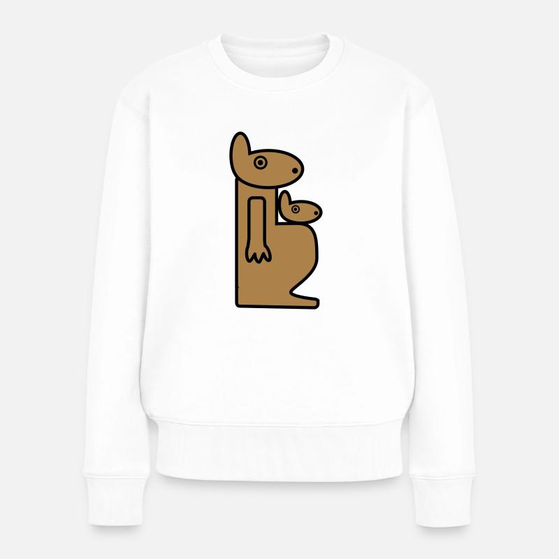 kangourou | Mère et enfant | grossesse | bébé - Pull Premium bio Femme - blanc
