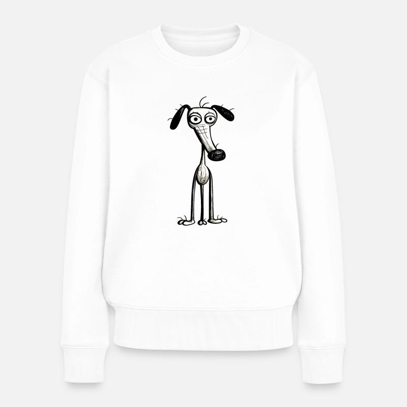 Hund - Frauen Premium Bio Pullover - Weiß