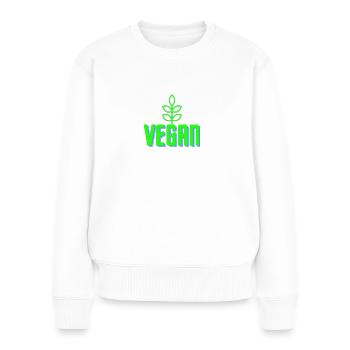 Vegan - Frauen Premium Bio Pullover - Weiß - Vorne - Julia (174cm)
