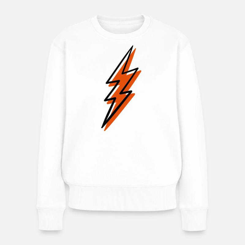 Spiralfeuer-Blitz - Frauen Premium Bio Pullover - Weiß