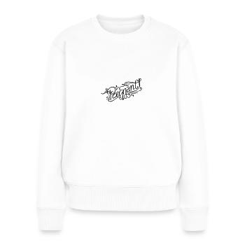 Ich bin Schwanger I am Pregnant Schwangerschaft - Frauen Premium Bio Pullover - Weiß - Vorne - Julia (174cm)