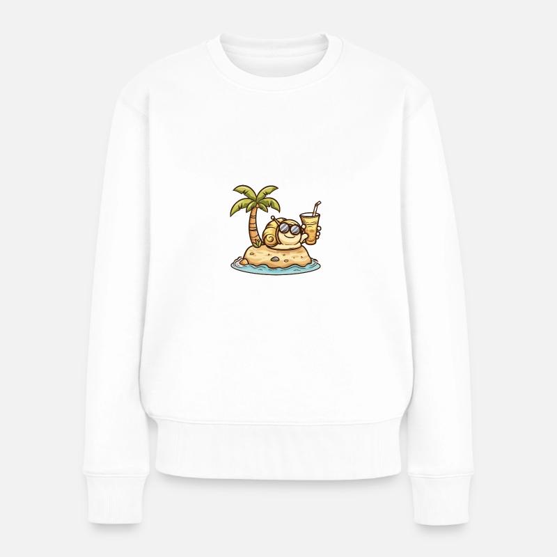 Vacances d’été d’escargot - Pull Premium bio Femme - blanc