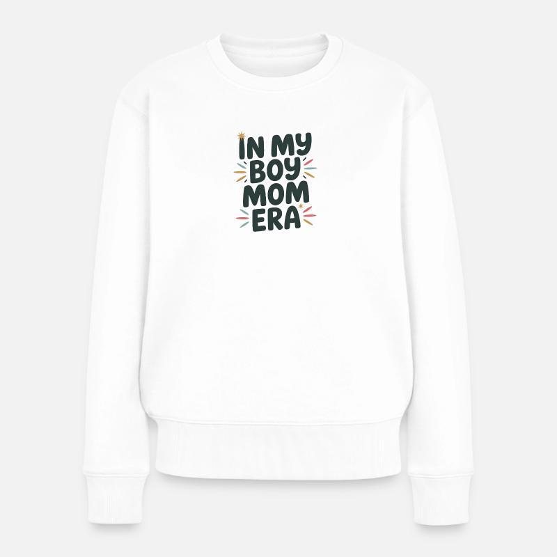 In my Boy Mom Era - Frauen Premium Bio Pullover - Weiß