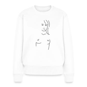 Sexy Lineart - Accent par Vanessa Keen. - Pull Premium bio Femme - blanc - Devant - Julia (174cm)