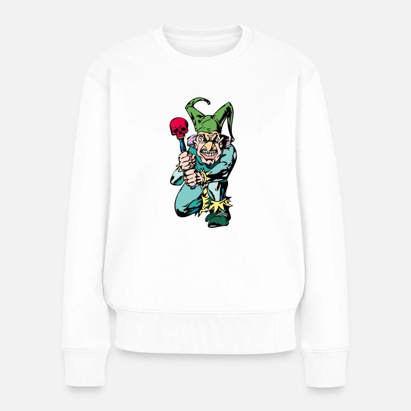 Böser clown - Frauen Premium Bio Pullover - Weiß