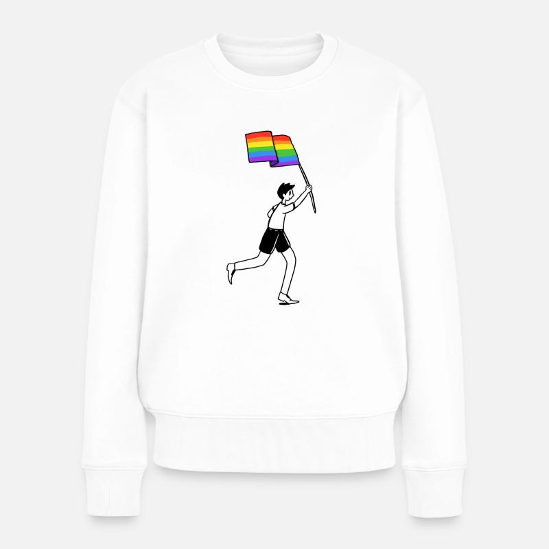 Pride - Frauen Premium Bio Pullover - Weiß