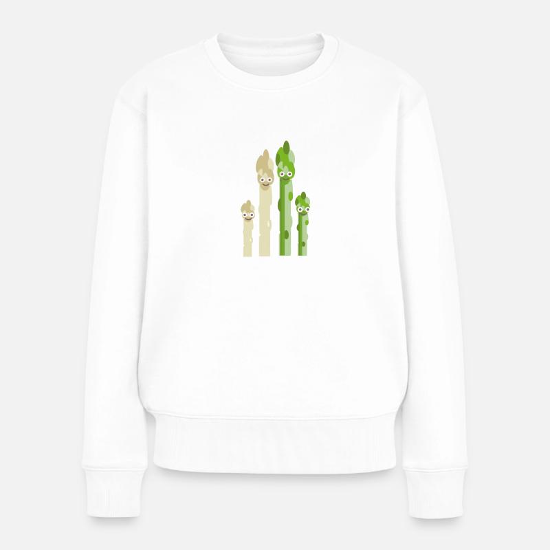 spargel familie,spargel,weisser spargel,familie - Frauen Premium Bio Pullover - Weiß