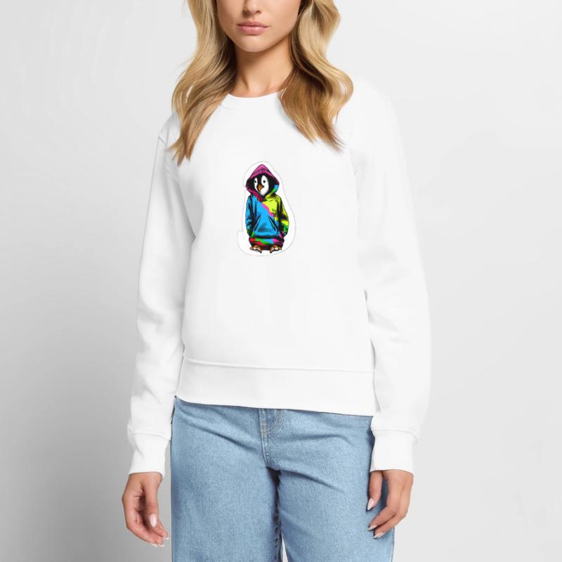 Süßer Pinguin mit Bunten Pullover Frauen Premium Bio Pullover