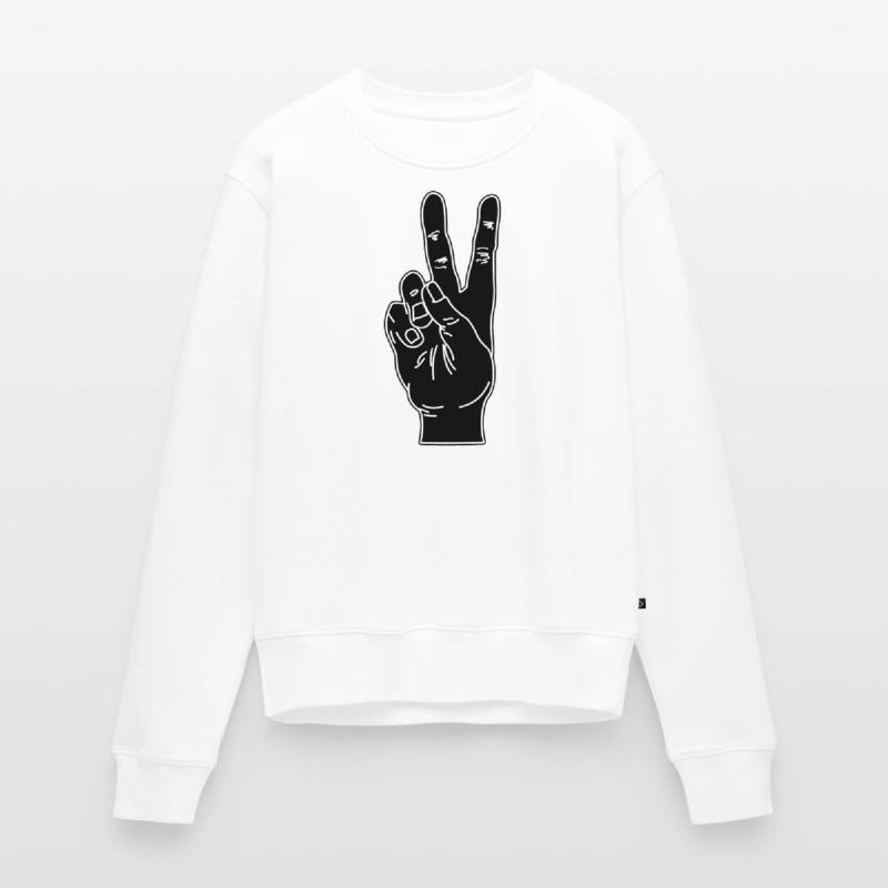 Geste de la main noire paix Pull Premium bio Femme