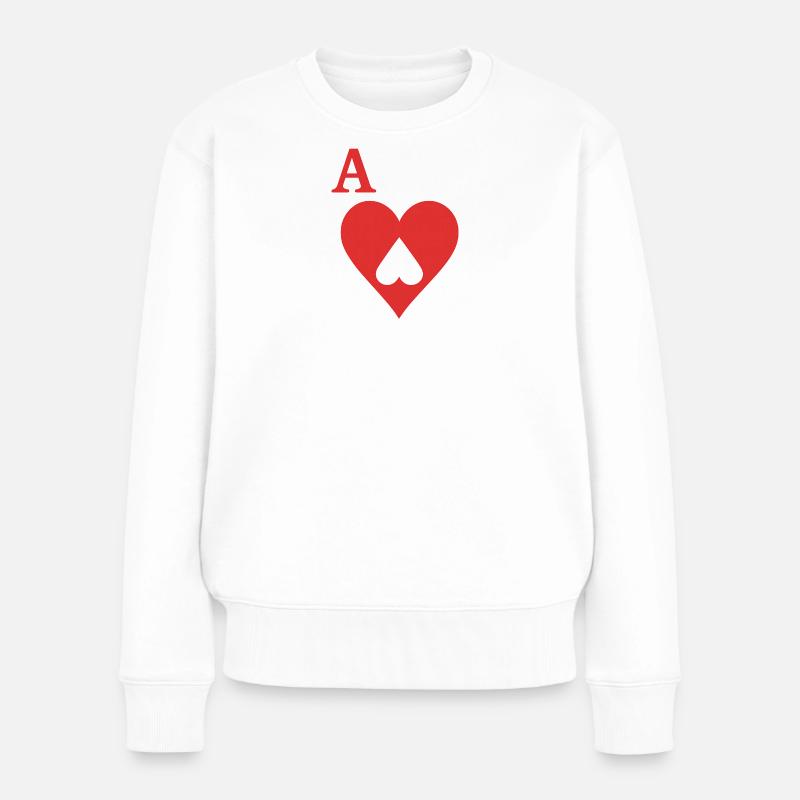 A Coeur et Pique Minimalistisches Rot - Frauen Premium Bio Pullover - Weiß