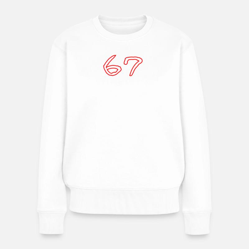 67 - Frauen Premium Bio Pullover - Weiß