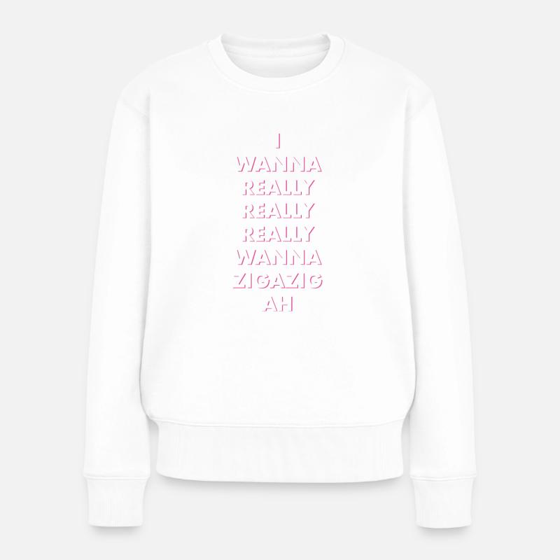 zigazig - Frauen Premium Bio Pullover - Weiß