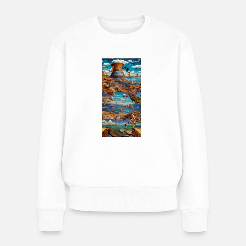 Surealismus - Frauen Premium Bio Pullover - Weiß