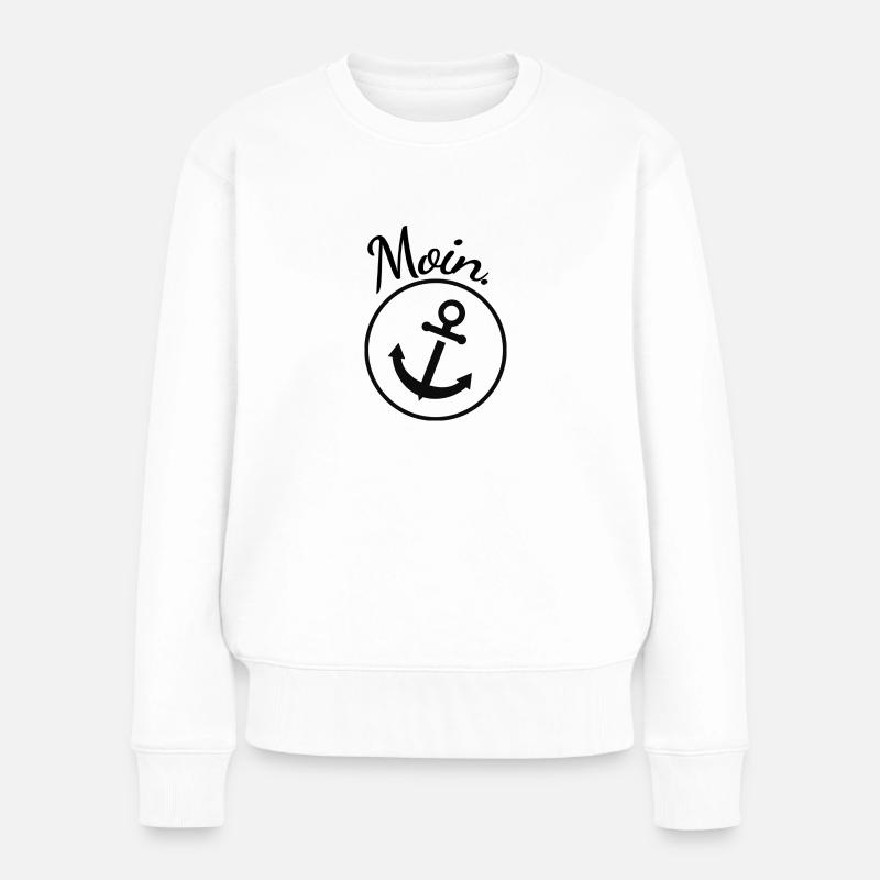 Moin. - Frauen Premium Bio Pullover - Weiß