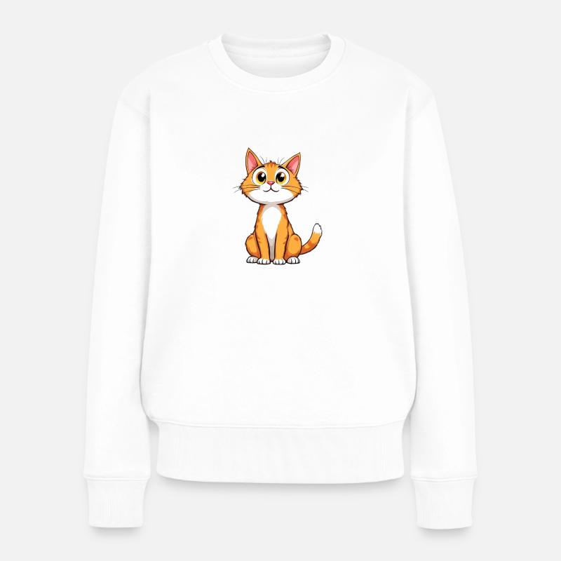 Die niedlichste Katze der Welt - Frauen Premium Bio Pullover - Weiß