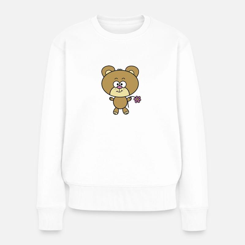 Teddybär - Frauen Premium Bio Pullover - Weiß