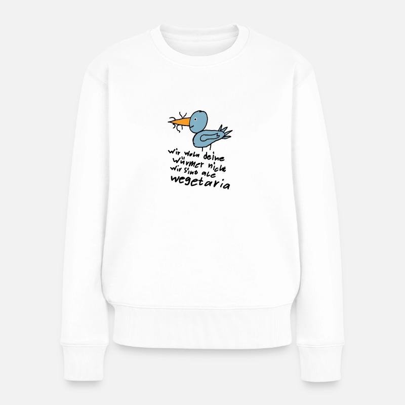 Vegetarier - Frauen Premium Bio Pullover - Weiß