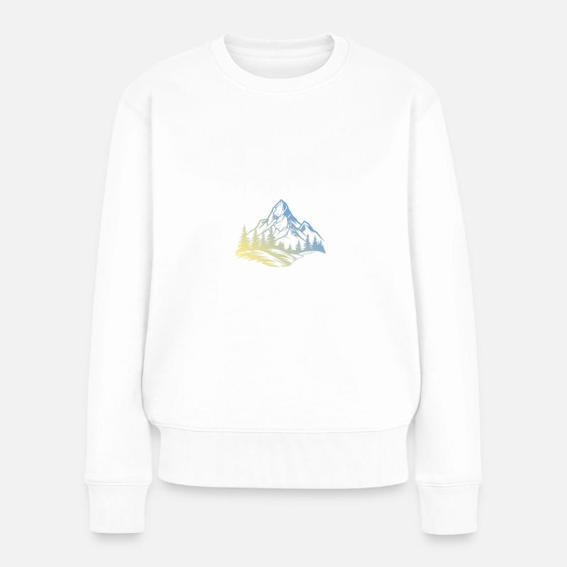 Berge Natur - Frauen Premium Bio Pullover - Weiß