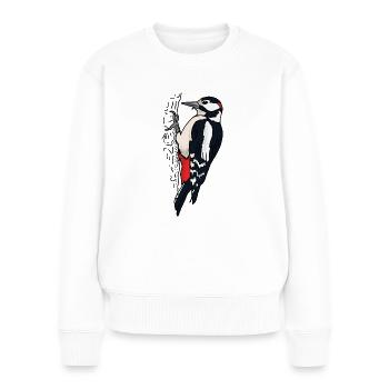 Great spotted woodpecker - Women's Premium Organic Jumper - white - Front - Julia (174cm)