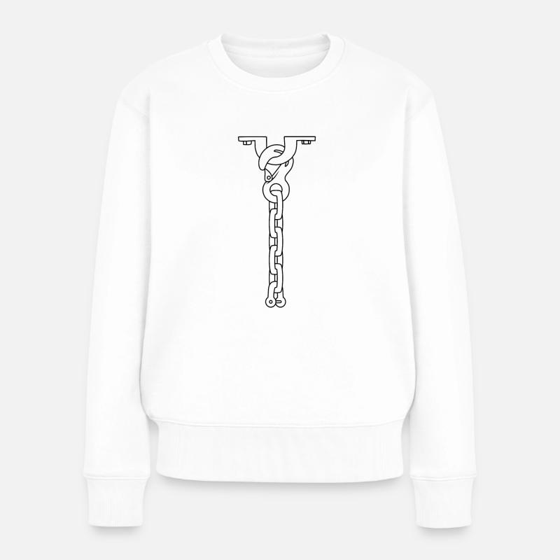 collier cravate BLANC - Pull Premium bio Femme - blanc