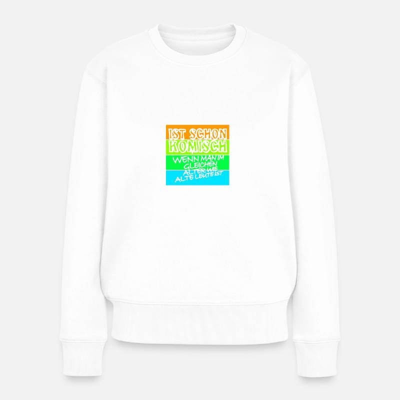 komisches alter weiss - Frauen Premium Bio Pullover - Weiß