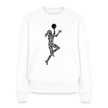 Basketballspielerin Symbole Frauen Basketball - Frauen Premium Bio Pullover - Weiß - Vorne - Julia (174cm)