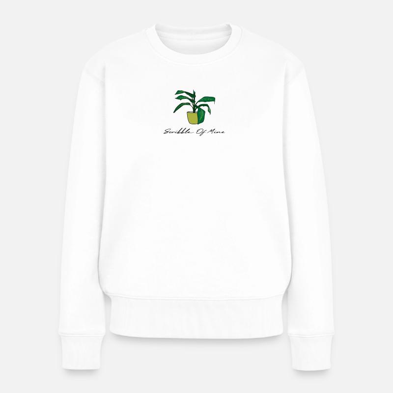 Frauen Shirt "Pflanze" - Frauen Premium Bio Pullover - Weiß