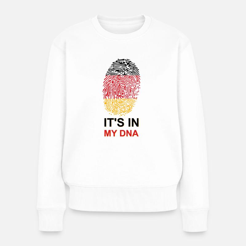 Deutschland Fingerabdruck DNA - Frauen Premium Bio Pullover - Weiß