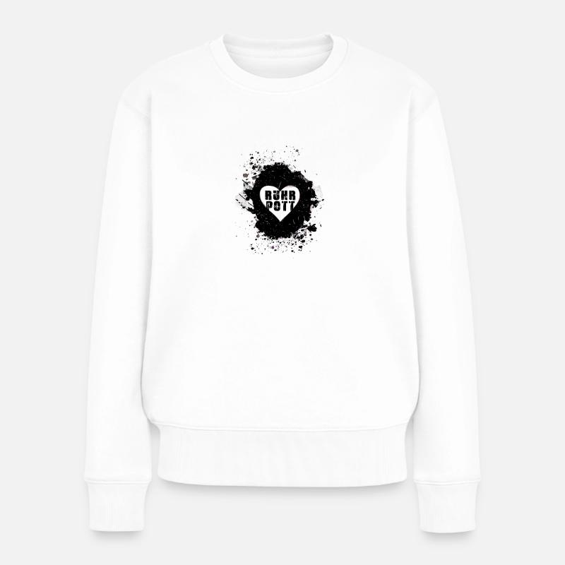ruhrpott, herz graffiti ,schwarz,love,ruhrgebiet - Frauen Premium Bio Pullover - Weiß