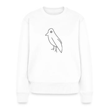 Süßes puristisches Papageien-Design, Silhouette - Frauen Premium Bio Pullover - Weiß - Vorne - Julia (174cm)