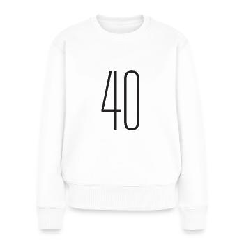 40 - Frauen Premium Bio Pullover - Weiß - Vorne - Julia (174cm)