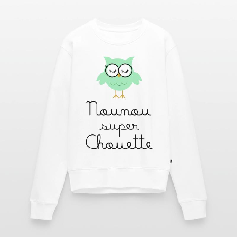 Kindermädchen große Eule Frauen Premium Bio Pullover