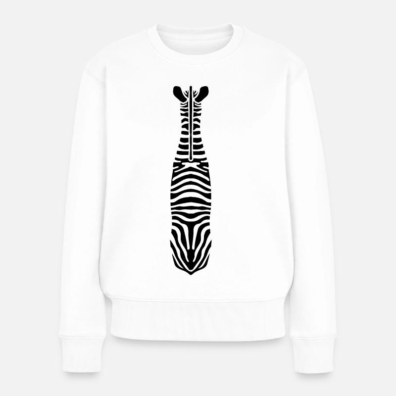 Zebra mit Einzigartigen Streifen - Frauen Premium Bio Pullover - Weiß