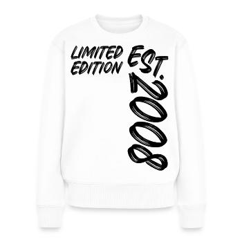 Limited Edition Est. 2008 - Frauen Premium Bio Pullover - Weiß - Vorne - Julia (174cm)