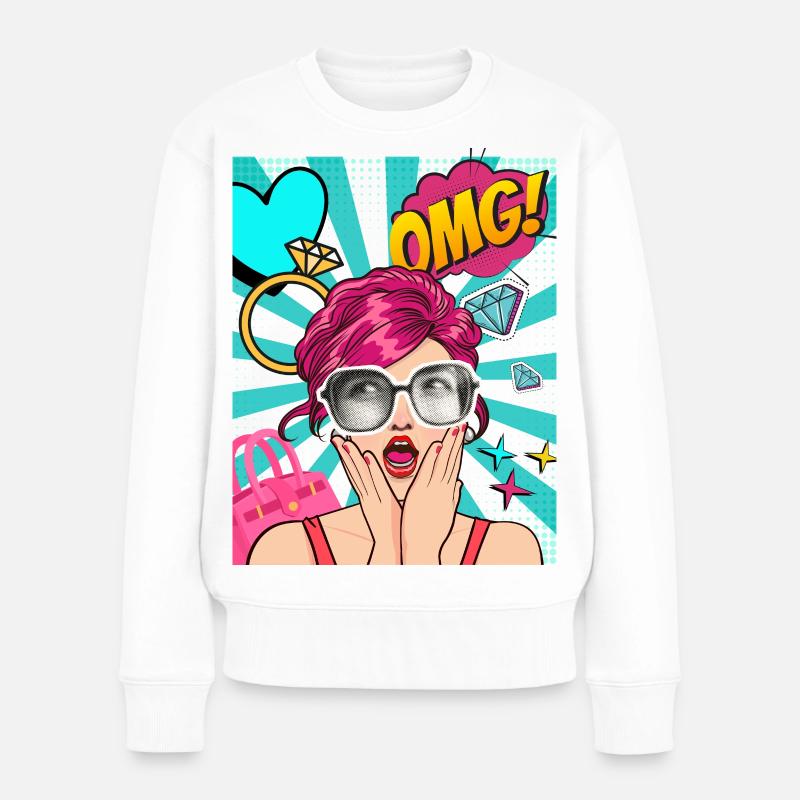 OMG_Pop_Art - Pull Premium bio Femme - blanc