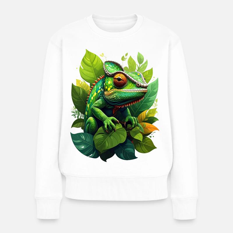 Chamäleon - Frauen Premium Bio Pullover - Weiß