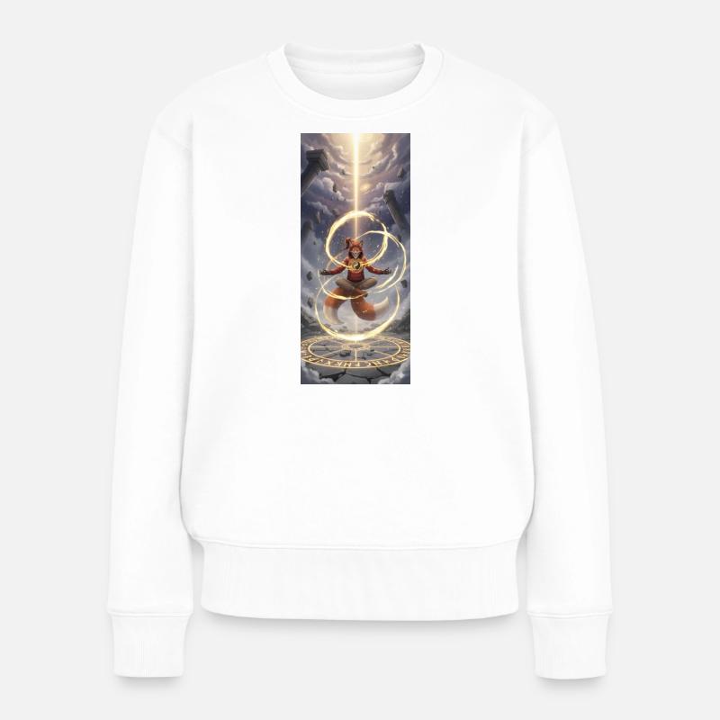 Leuchtender Runenfuchs - Frauen Premium Bio Pullover - Weiß