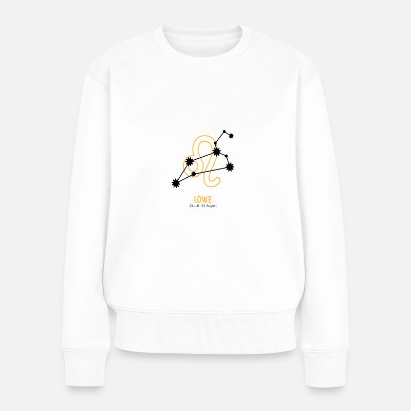 Sternzeichen Illustration Löwe - Frauen Premium Bio Pullover - Weiß