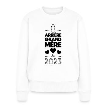 Arrière grand mère en 2023 - Pull Premium bio Femme - blanc - Devant - Julia (174cm)