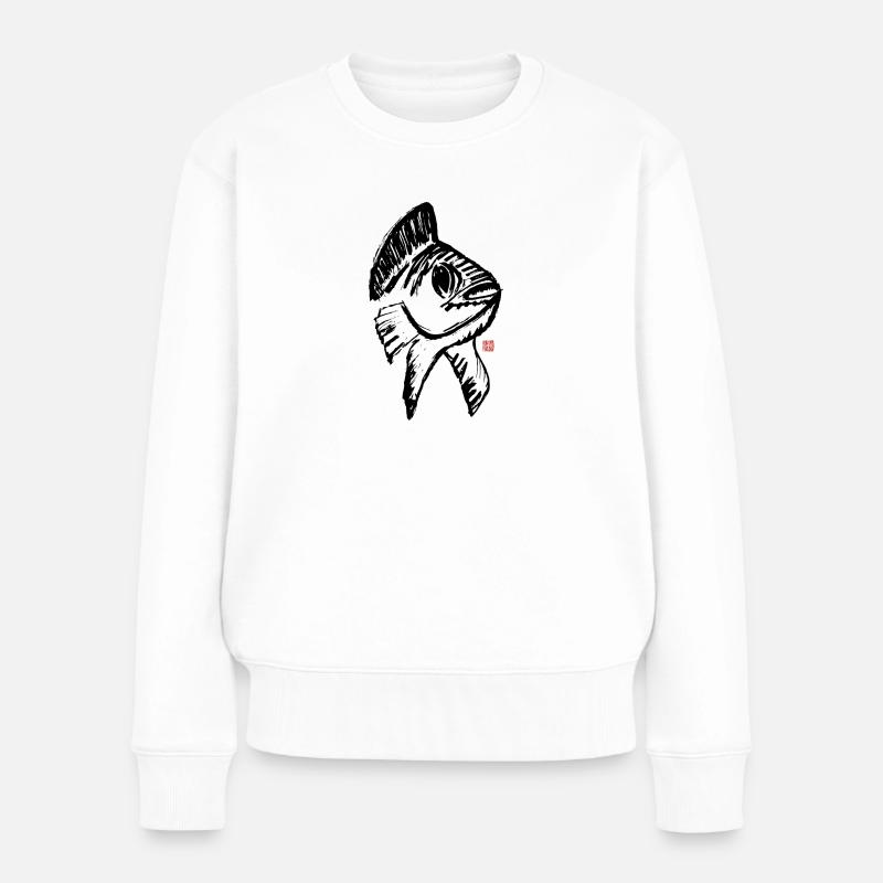 Koi Fisch Glücksbringer - Frauen Premium Bio Pullover - Weiß