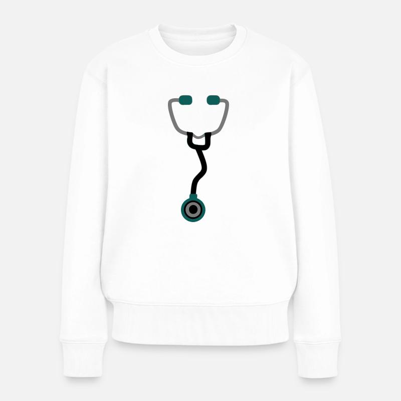 Stetoskop - Frauen Premium Bio Pullover - Weiß