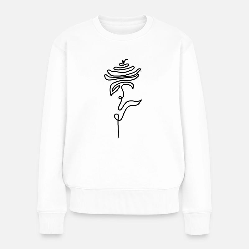 Rose - Frauen Premium Bio Pullover - Weiß