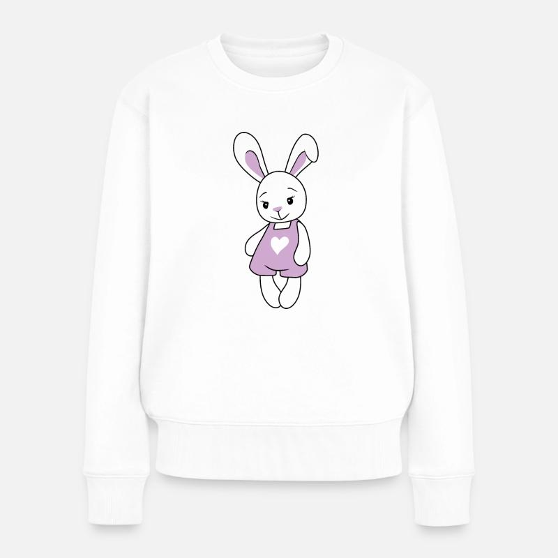 Lapin mignon de dessin animé - Pull Premium bio Femme - blanc