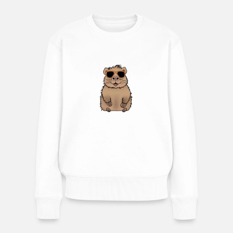 Capybara - Frauen Premium Bio Pullover - Weiß