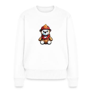 Teddybär / Kuscheltier / Stofftier / Geschenkidee - Frauen Premium Bio Pullover - Weiß - Vorne - Julia (174cm)