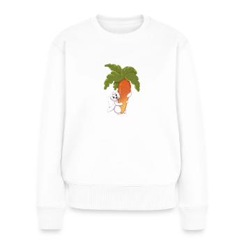 Lapin carotte carotte Câlins lapin doux - Pull Premium bio Femme - blanc - Devant - Julia (174cm)