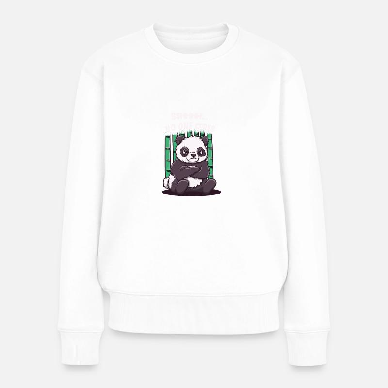 Niemand kümmert sich sarkastisches Zitat Sarkasmus - Frauen Premium Bio Pullover - Weiß
