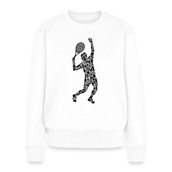 Tennistrainer Symbole Tennisspieler Jungen Tennis - Frauen Premium Bio Pullover - Weiß - Vorne - Julia (174cm)